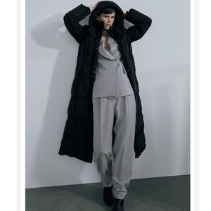 ZARA WATER AND WIND PROTECTION REMOVABLE HOOD FEATHER AND DOWN COAT